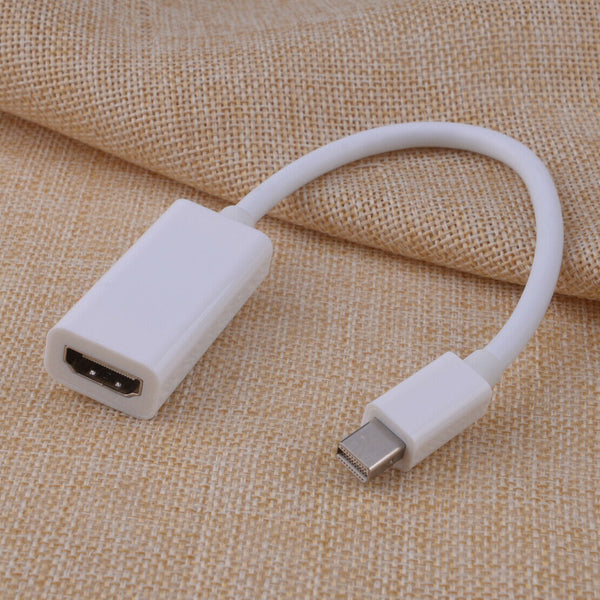 White Mini USB Display Fit Macbook Pro Air Thunderbolt DP to HDMI Adapter Cable