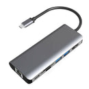7 in 1 Type-C HUB 4K HDMI Gigabit Ethernet 2 USB3.0 100W PD Card Adapter
