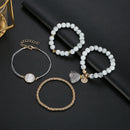 Bohemian Handmade Weave Heart Long Tassel Bracelet Sets Women Grey Rope Cha T5C5