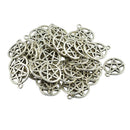 50x Round Star Pentacle Pendant Charms Alloy Necklace Pendant Base DIY Craft