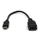 22CM Black USB 3.1 Data Cable Type-C Male to USB 3.0 Type-A Female OTG Converter