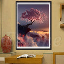 5D DIY Diamond Cherry Tree Embroidery Painting Cross Stitch Kit Home Wall Decor