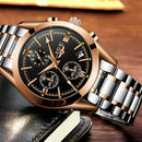 Lige Watch Men'S Fashion Sport Steel Leather Casual Business Quartz Wristwa