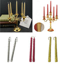 6x Twisted Spiral Taper Wax Candle for Christmas Wedding Holiday Party Decor