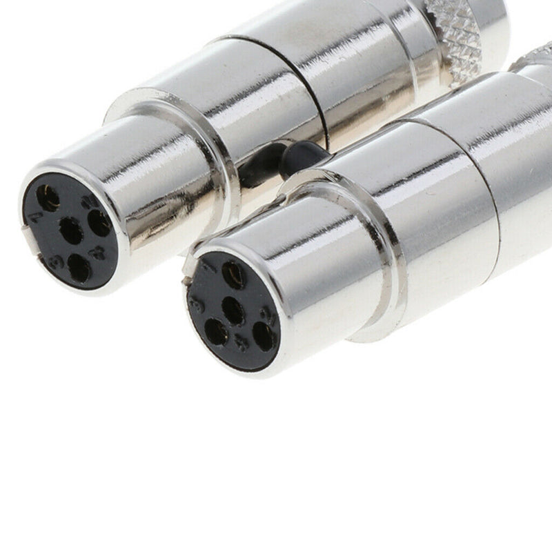 1 Pair(2 Packs) 4-Pin Mini XLR 5mm Socket Head Female Audio Jack Connector Set