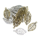30Pcs 48mm Assorted Hollow Leaf Charmdants Connector DIY Jewelry Making