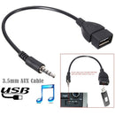 1Pc 3.5mm male audio AUX jack to USB 2.0 type a female converter adapter cabl Gw