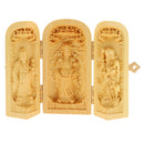 Tibetan Fukurokuju Statue Boxwood Carved Lucky Star 3 God Buddha Statue Box