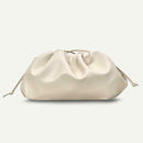 Fashion Women Shoulder Crossbody Bag PU Leather Solid Color Clutch (White)