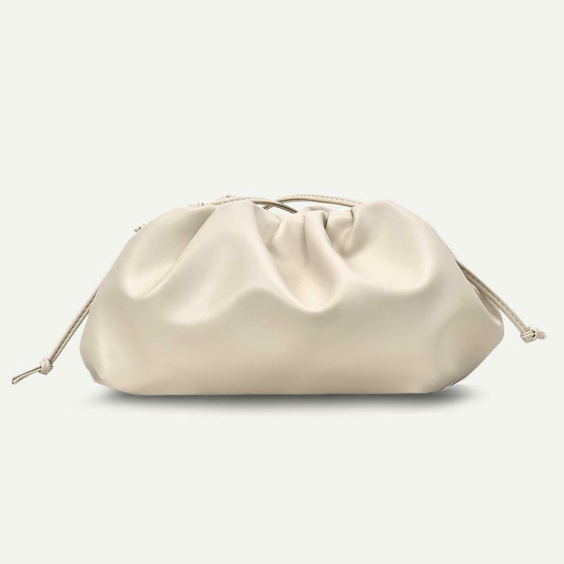 Fashion Women Shoulder Crossbody Bag PU Leather Solid Color Clutch (White)