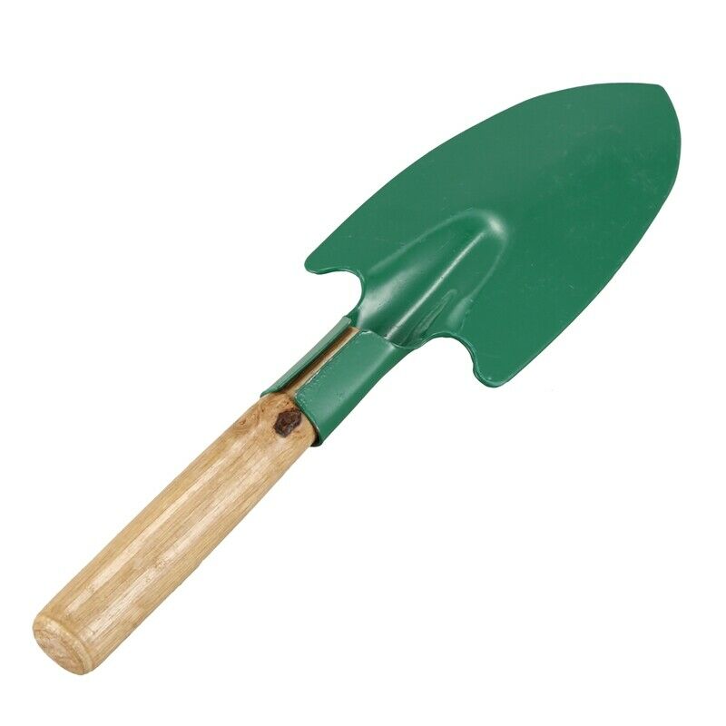 Wood Grip Metal Shovel Trowel Garden Yard Hand Tool 10 inch Green