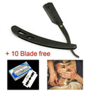 Barber Cut Throat Straight Salon Shaving Razor Shave Rasoirs + 10 Blades