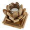 Wooden Candle Holders Lotus Tealight Stand Wedding Church Home Decor