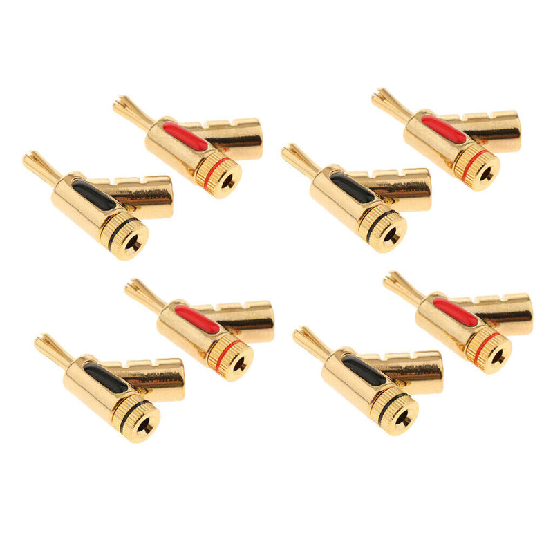 8pcs/Set 4mm Banana Plug Speaker Cable AMP Screw Lock Terminal Connectors
