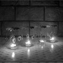 4xRotary Metal Tea Light Candle Holder Snowflake E Tree Owl Stand