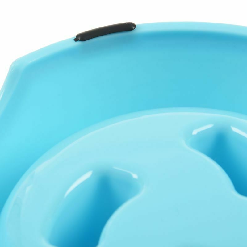 Puppy Dog Slow Down Eating Feeder Dish Pet Dog Feeding Food Bowl Blue