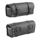 Universal PU Leather Bar Bags Motorcycle Side Bags Saddlebag Barrel Roll R3E4