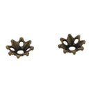 150 pcs Gift Bronze Tone Flower Bead Caps receptacle 8x3mm
