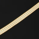 45m Full Reel Cut Lengths Gingham Ribbon Sewing Crafts, 10mm Wide Yellow