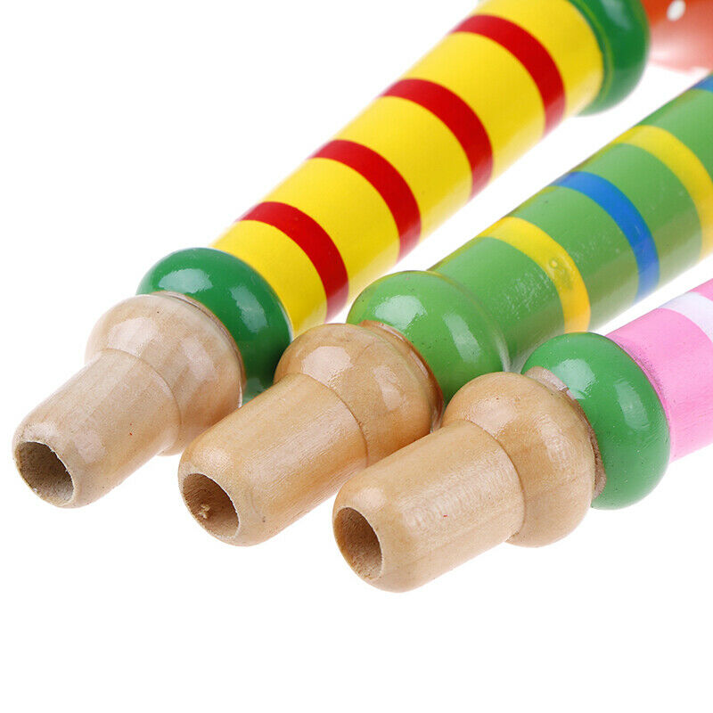 Kids Wooden Horn Whistle Musical Toys Gift Colorful Children Music Study  OZ