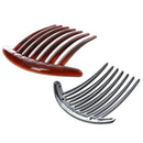 Hair Comb Pin Accessories Plastic Women Lady Fashion 2pcs Brown & 2pcs Blac E2H2