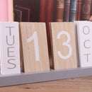 Wooden Calendar Desktop Display Perpetual Calendar Living Room Bedroom Home