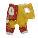Red Chinese Style New Year Festive Dog Tang Suit Four Legged Jumpsuit S