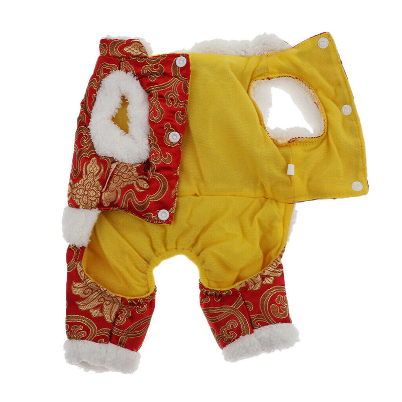 Red Chinese Style New Year Festive Dog Tang Suit Four Legged Jumpsuit S