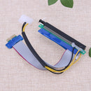 PCI-E 1X to 16X Extender Cable Riser Card Adapter Auxiliary Power Supply