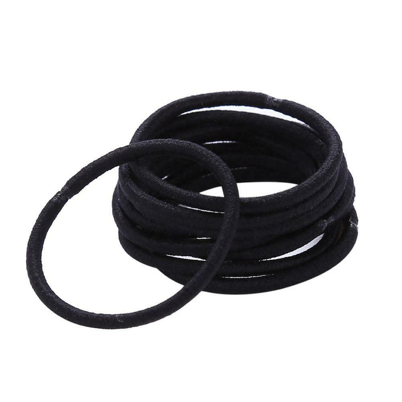 10pcs/Pack Cute Girls Ponytail Hair Holder Elastic Rubber Band Set (Black) A