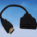 1080P HDMI Port Male to 2 Female 1 In 2 Out Splitter Cable Adapter Converte