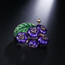 Purple Blueberry Brooches Women Men'S Alloy Plant Brooch Pins Girls' Hat Ba