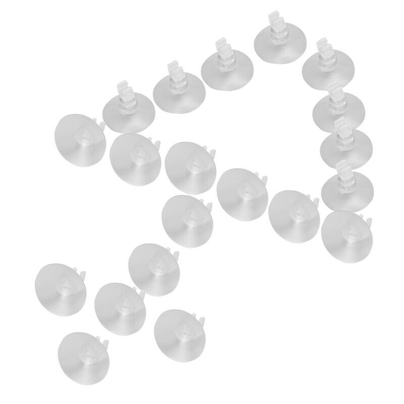 0.2 inchAquarium Plastic Air Line Hose Holder Suction Cups Clear 20 Pcs