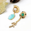 Women Animal Earings New Cute Snail Branches Asymmetrical Stud Earrings E3J9