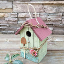 2pcs Natural Wood Decorative Birdhouse, Hanging Wooden Garden Bird House for