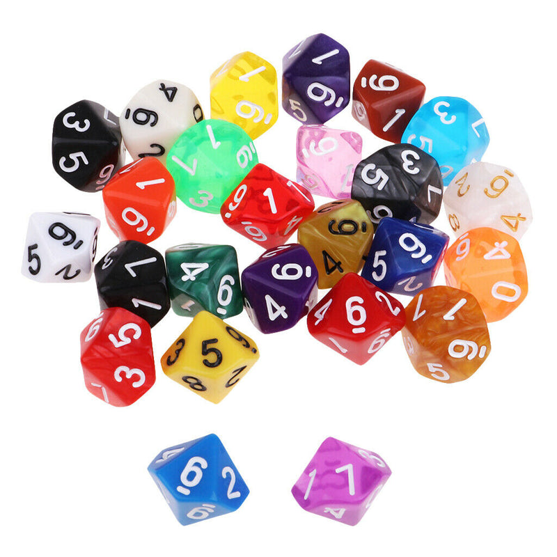 D10 Polyhedral Dice  TRPG Dice Acrylic for   Board Game 25x