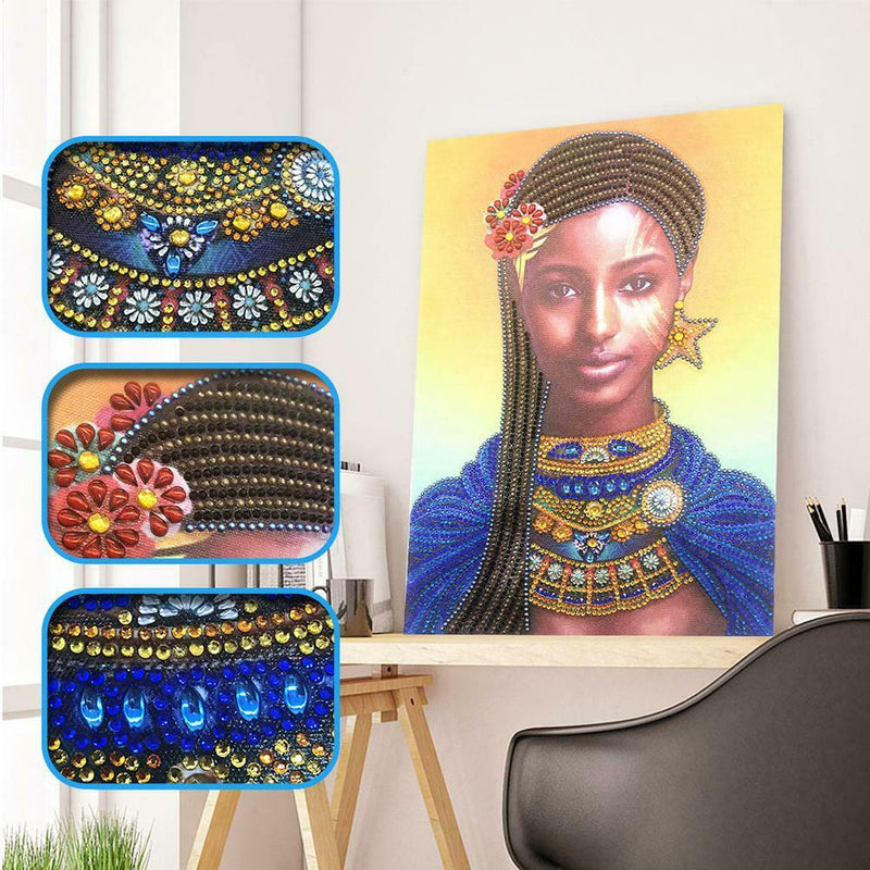 5D DIY Special Shaped Diamond Painting Girl Cross Stitch Mosaic Craft Kits