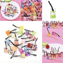 20X Mixed Glass Fruit Slice Juice Bottle Pendants Mini Charms DIY Craft Jewelry
