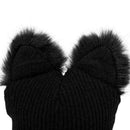 Winter Thick Knitted Wool Hat With Two Cat Ears Women's Warm&Soft Cap Beani N7H5