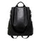 Women Backpack PU Leather School Shoulder Bag Casual Rucksacks (Black)