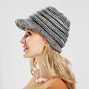Gray Spring Winter Female Ball Cap Winter Hat for Women Girl X3Y5