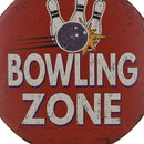 12'' BOWLING ZONE Metal Tin Sign Gym Sports Bar Wall Hanging Decor Plaque