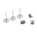 25 Pairs Metal Flat Earrings Pin Post Ear Stud Backs with Back Stoppers