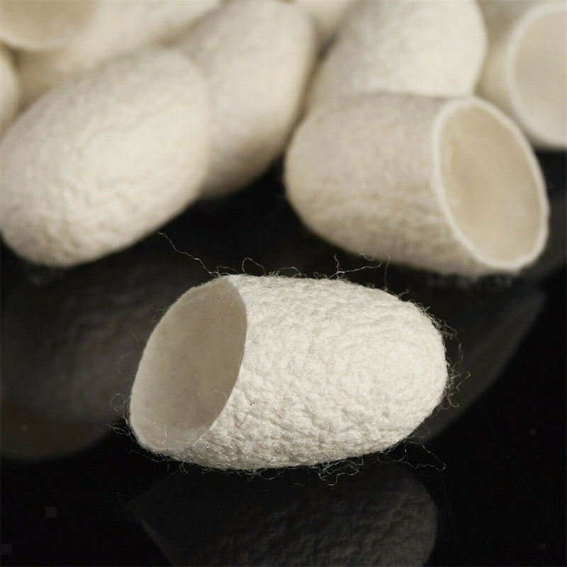 100 Pcs Natural Silkworm Cocoons Ball Facial Cleanser Exfoliating Skin Care