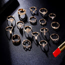 17Pcs Punk Women Finger Ring Fashion Knuckle Boho Style Jewelry Gift For GiSEAU