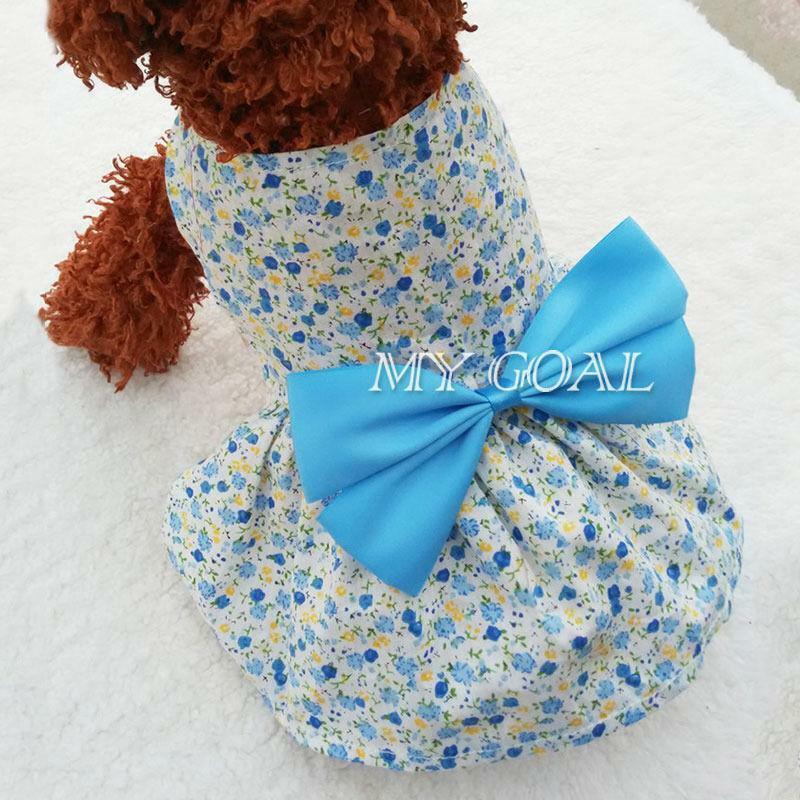 Pet Dog Cat Floral Dress Skirt Puppy Costume Apparel Clothes Party Pink S