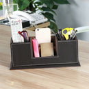 Office Pencil Holder Pu Leather Multifunctional Desk Supplies Organizer for