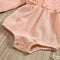 2pcs Clothes Set Baby Kids Girls Solid Color Rompers+Headband (Pink 12-18M) A