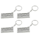 4 Pcs Creative Stainless Steel Chinese Abacus Keyring Keychain Mathematics  F7S4