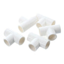 20mm PVC Tee 3 Way Water Pipe Tube Adapter Connectors White 5 Pcs